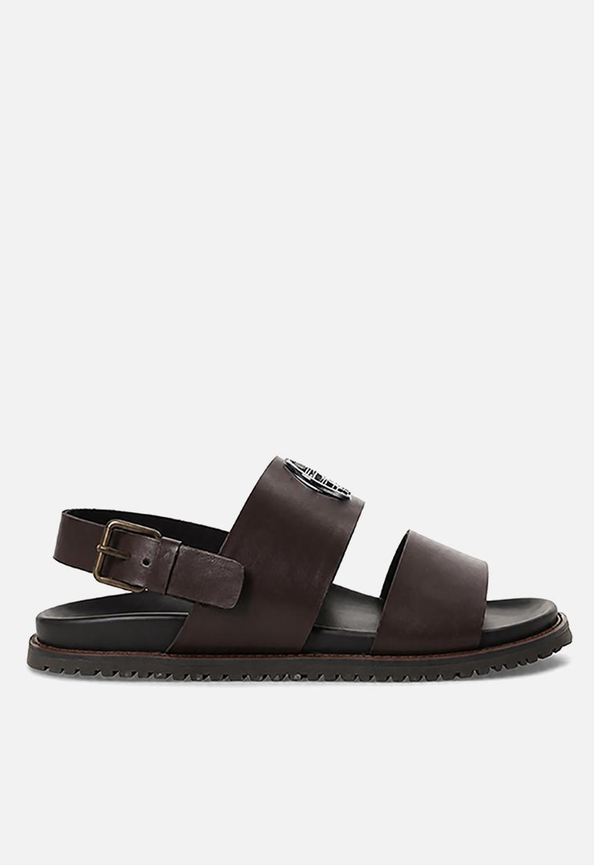 POLO - Moulded Leather Trim Sandal - Brown