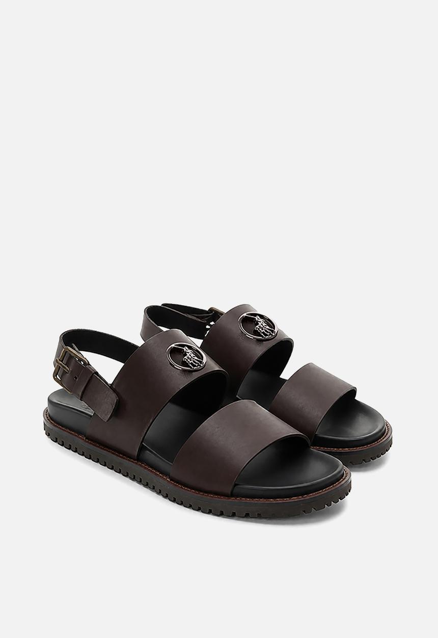 POLO - Moulded Leather Trim Sandal - Brown
