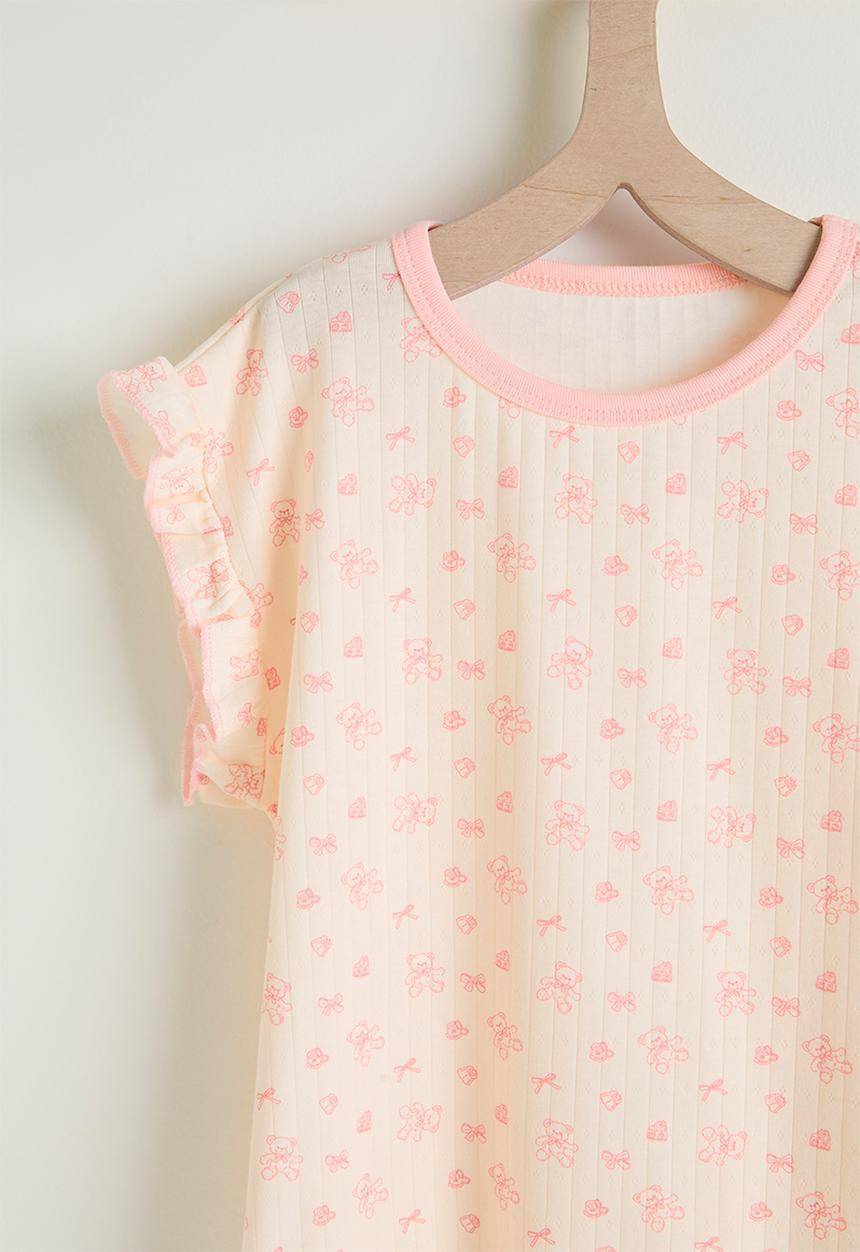 Pop Candy - Aop tee and shorts - light peach
