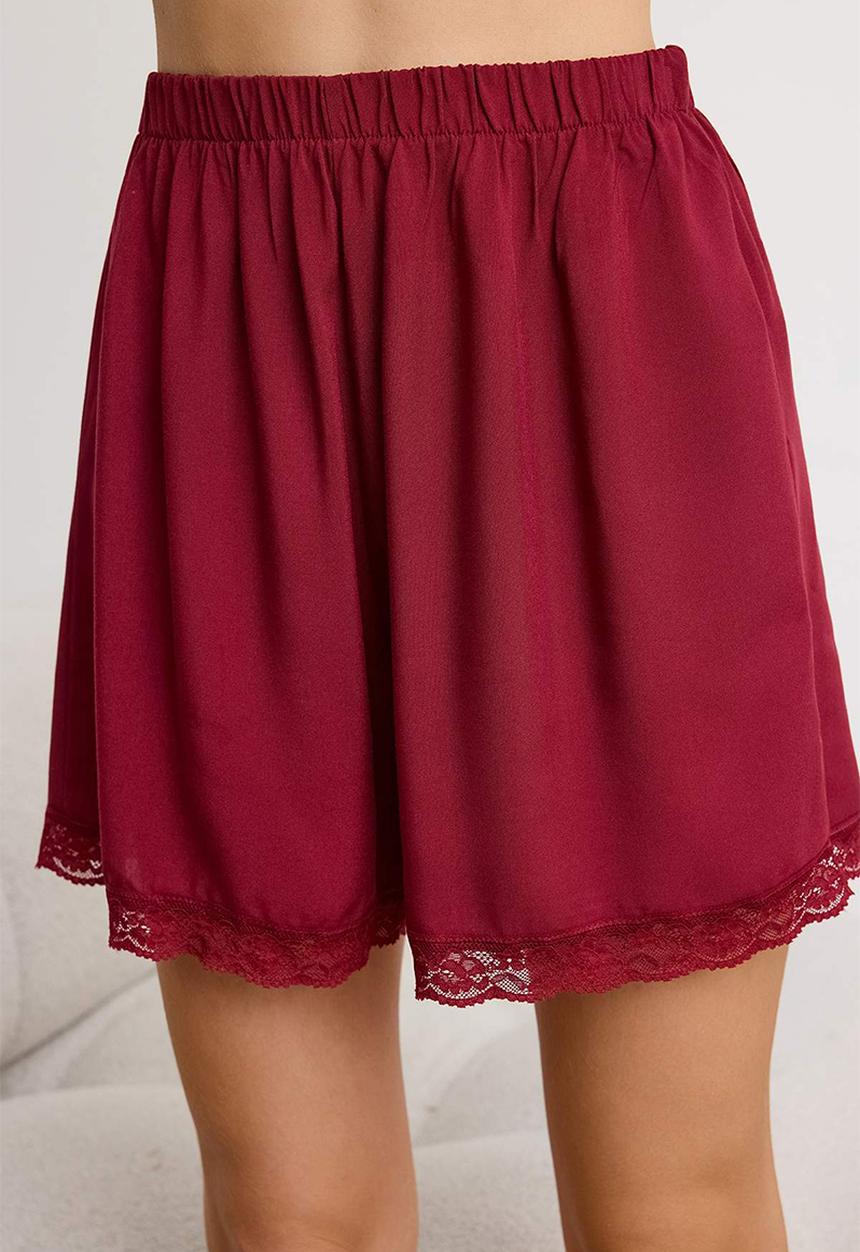 Trendyol - Lace pajamas set - burgundy