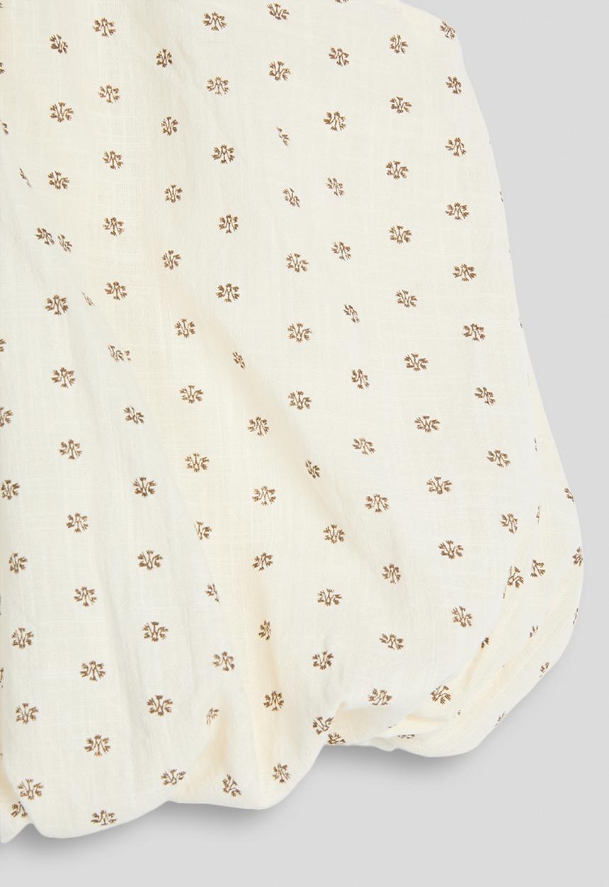Pop Candy - Ditsy floral bubble hem top - cream