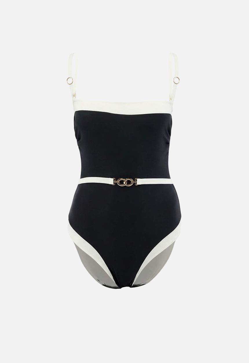 Trendyol - Strapless swimsuit - black