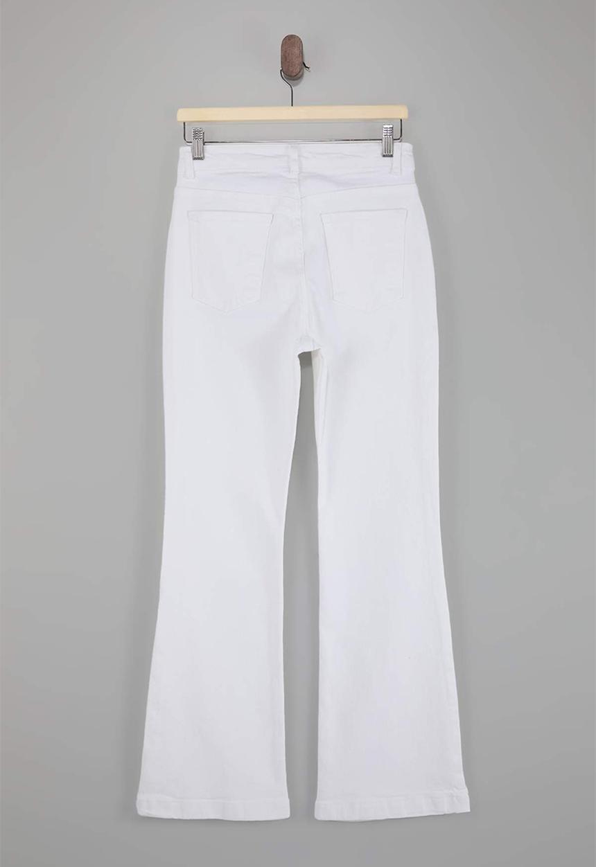 Trendyol - High-Waist Flared Jeans - White