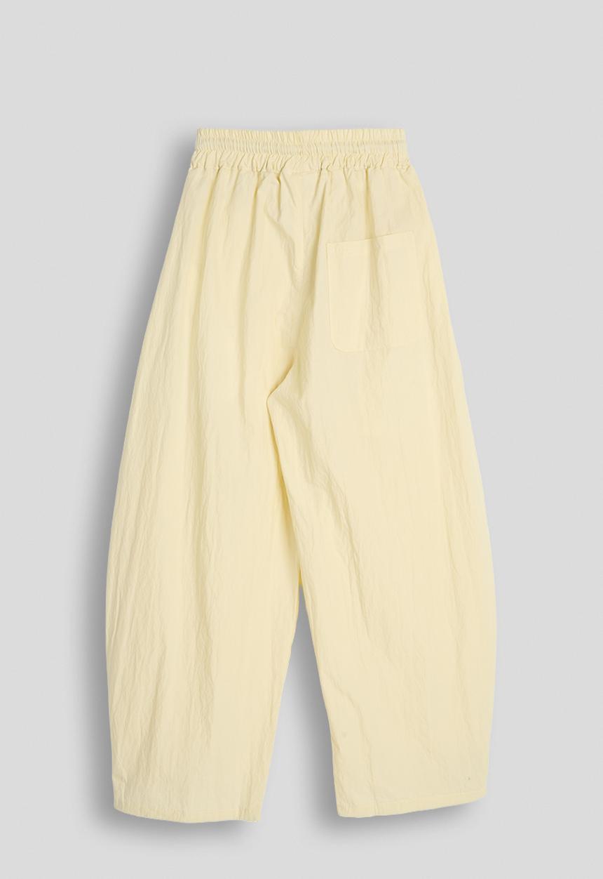Pop Candy - Peplum frill barrel leg pants - powder yellow