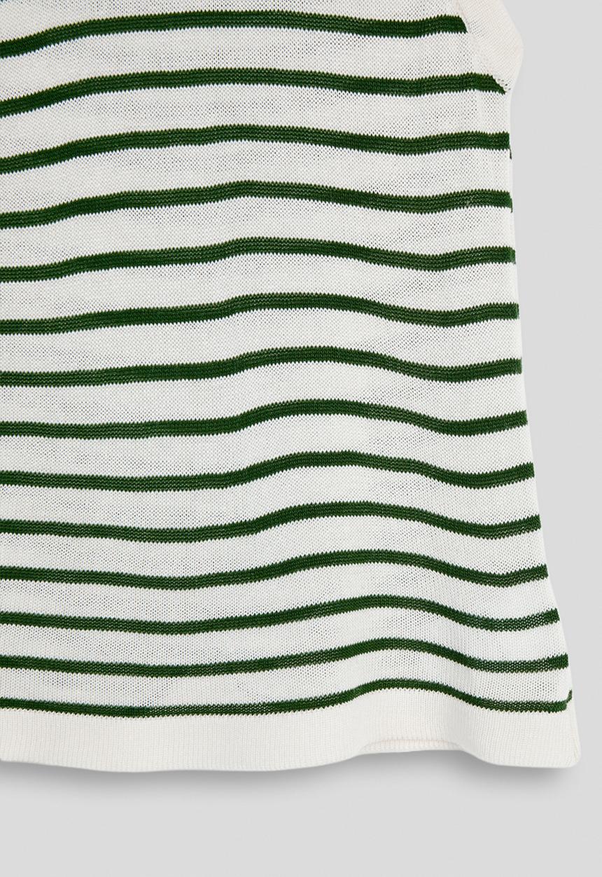 Pop Candy - Striped tank top - white & green