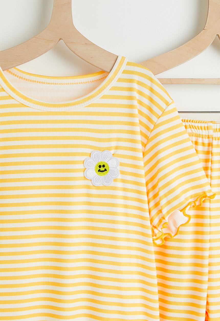 Pop Candy - Tee and shorts - yellow stripes