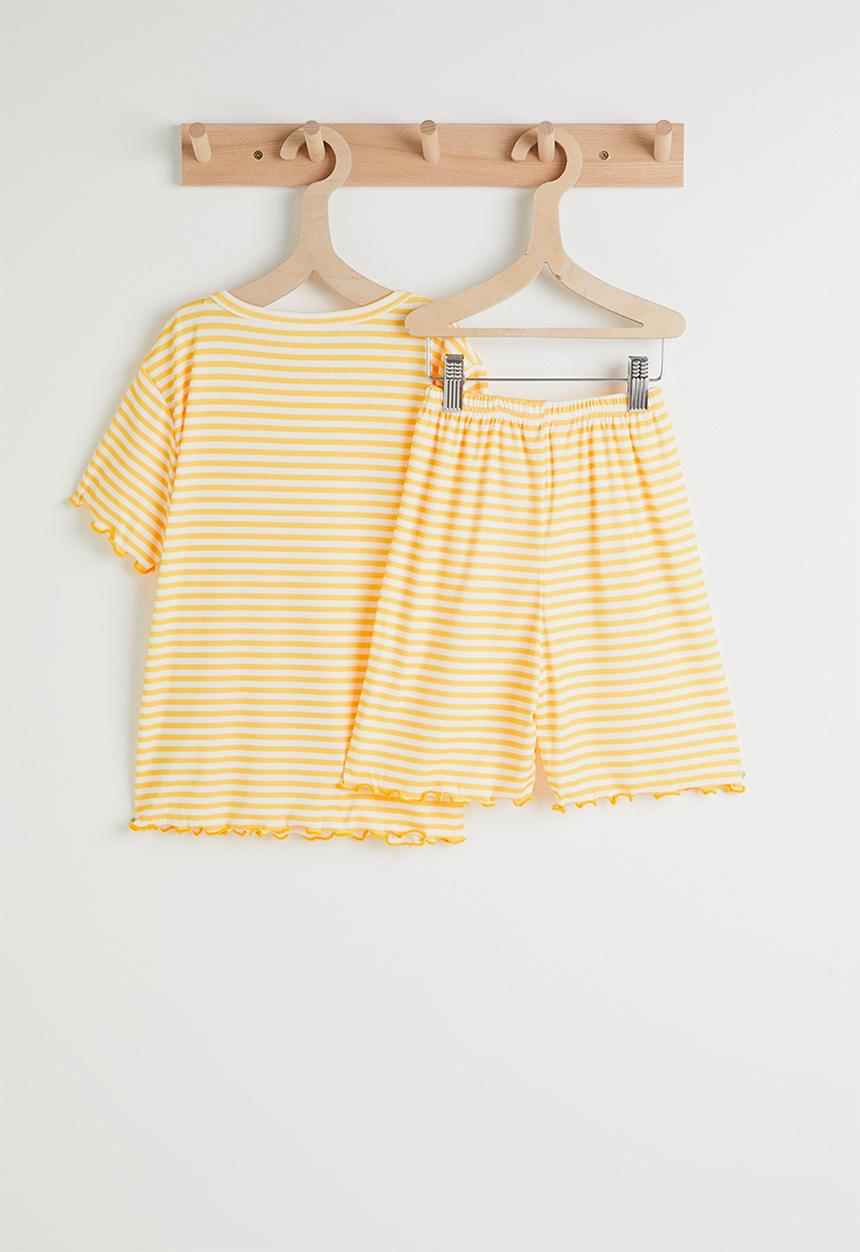 Pop Candy - Tee and shorts - yellow stripes