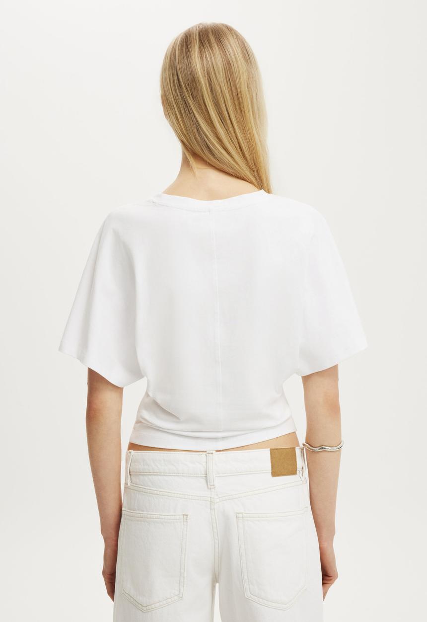 Cotton On - Blair Batwing V Neck - White