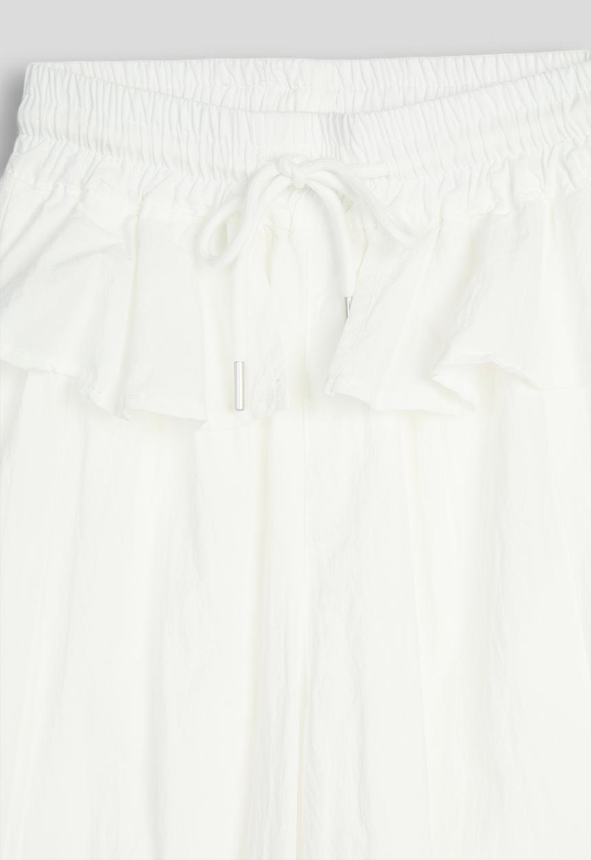 Pop Candy - Peplum frill pants - white