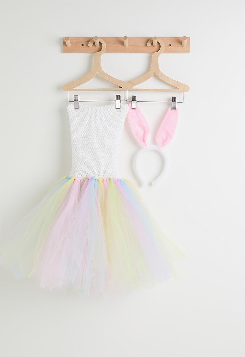 Pop Candy - Rainbow tulle dress with bunny hair band - multi