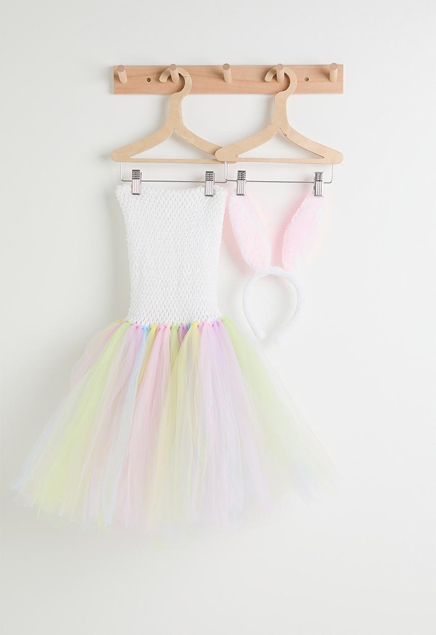Pop Candy - Rainbow tulle dress with bunny hair band - multi