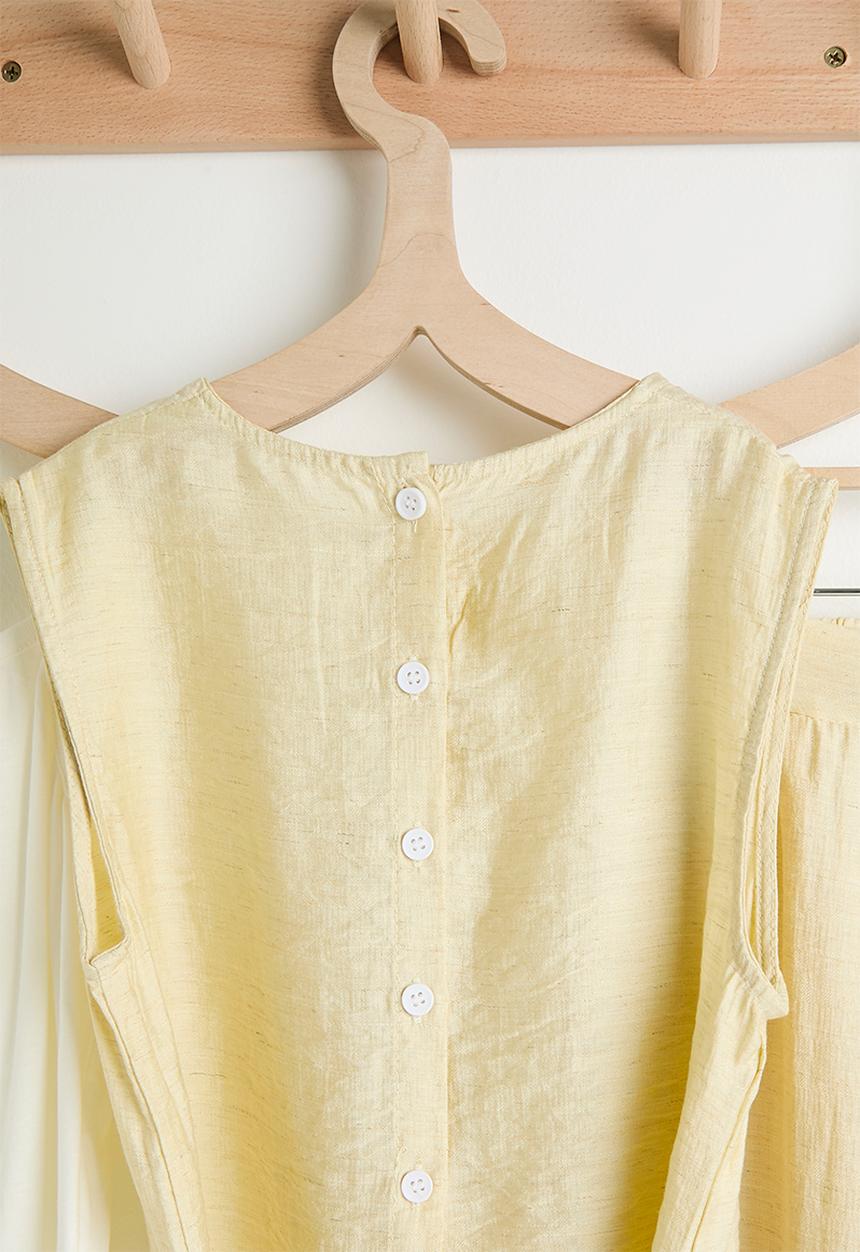 Pop Candy - Sleeveless top with cami & pants - beige/white
