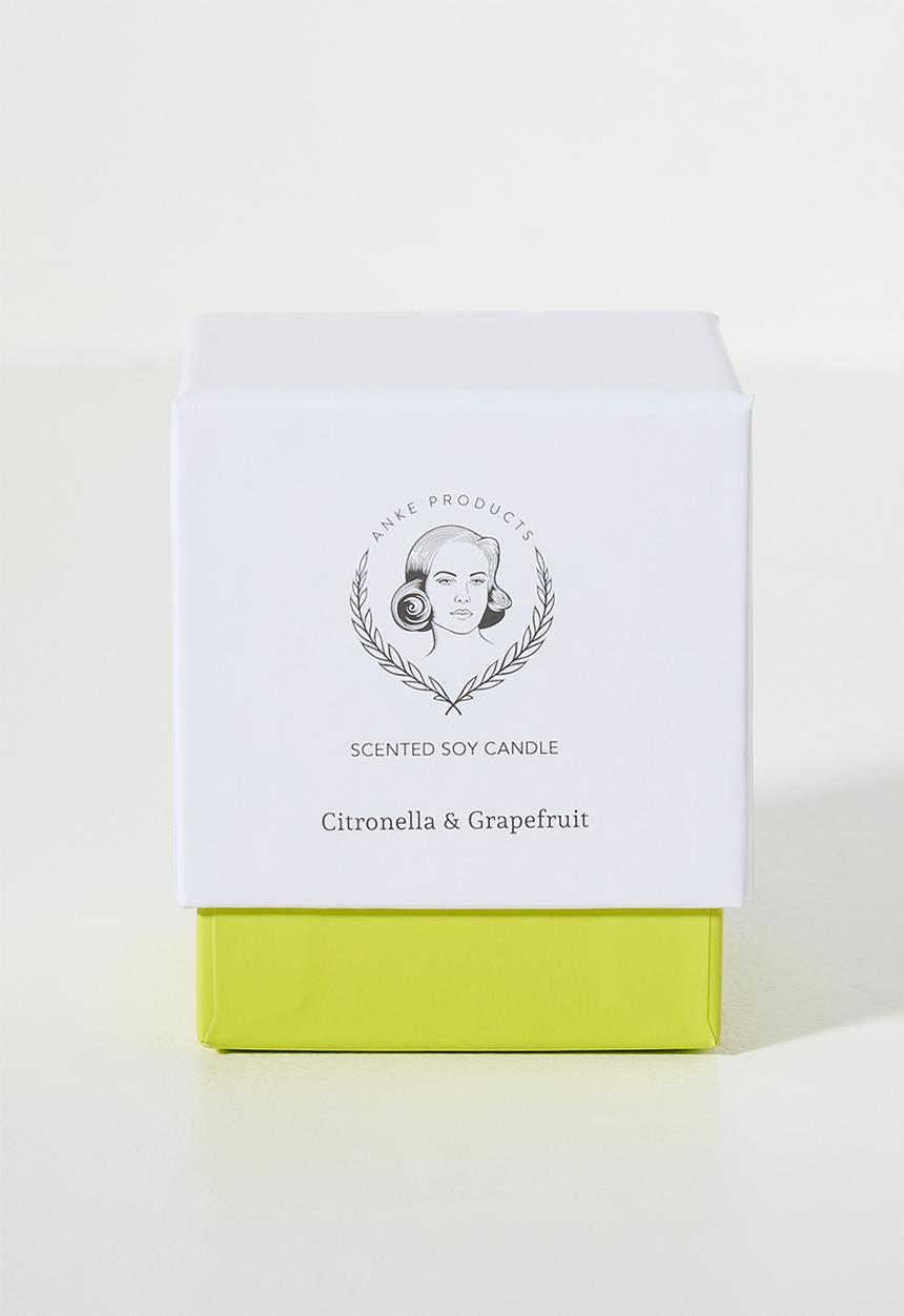 Anke Products - Citronella Grapefruit New Candle - white
