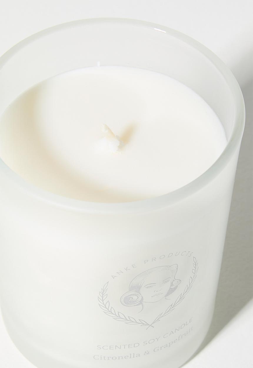 Anke Products - Citronella Grapefruit New Candle - white