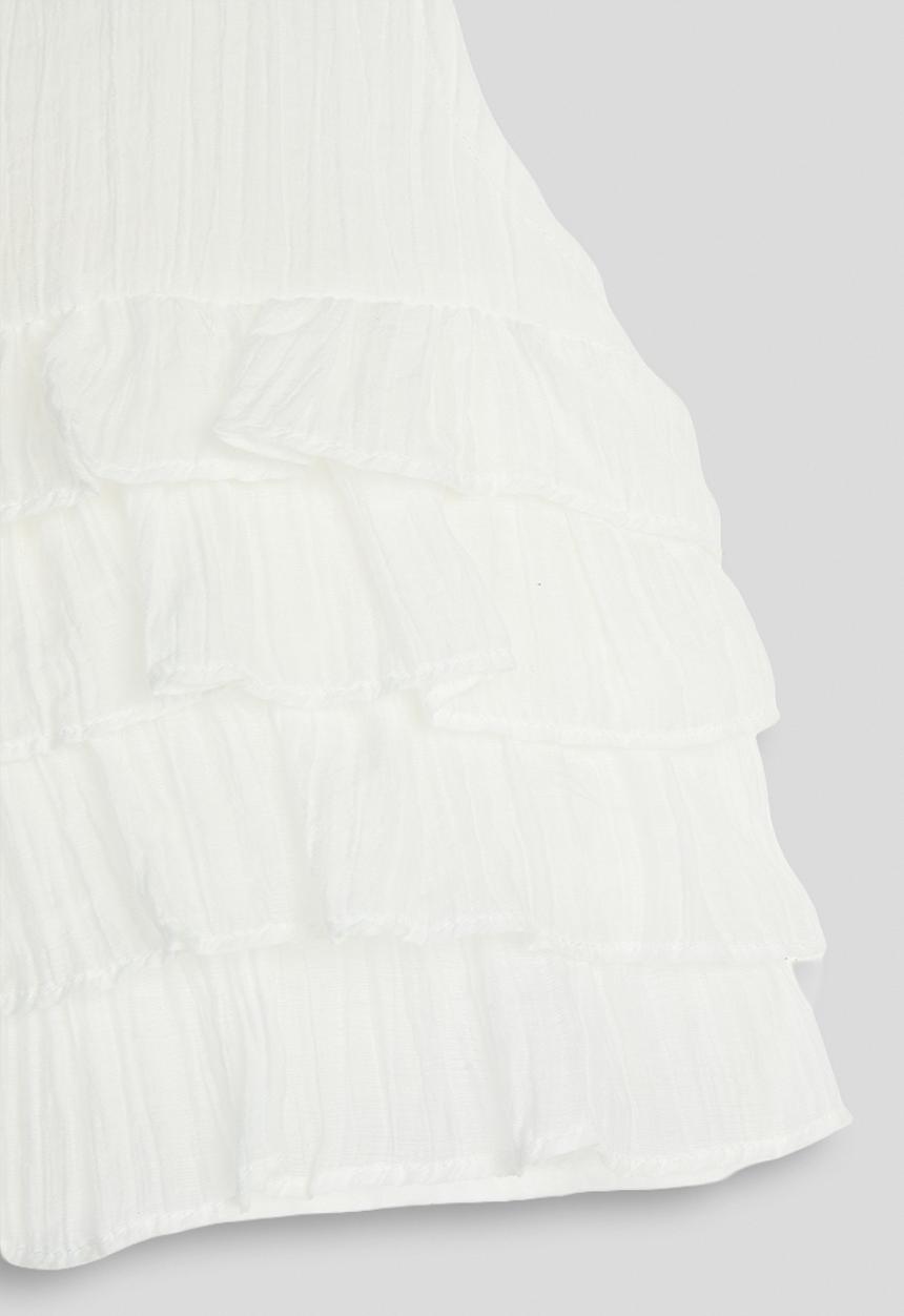 Pop Candy - Ruffle tier peplum top - white