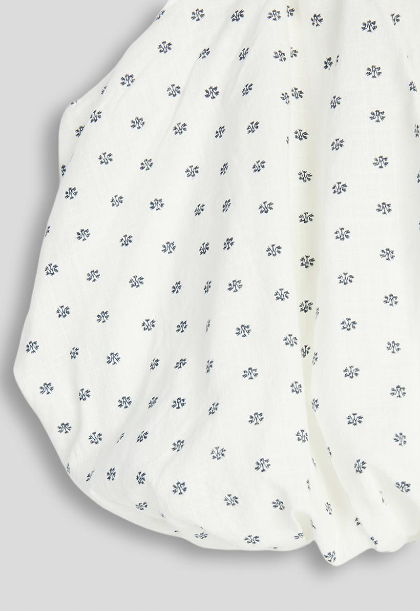 Pop Candy - Polka dot print bubble hem top - white