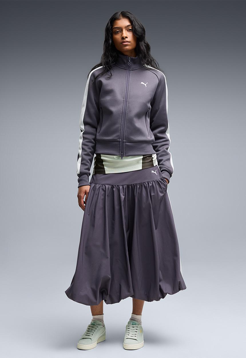 PUMA - T7 Balloon Woven Midi Skirt - Inky Depths-Créme De Mint