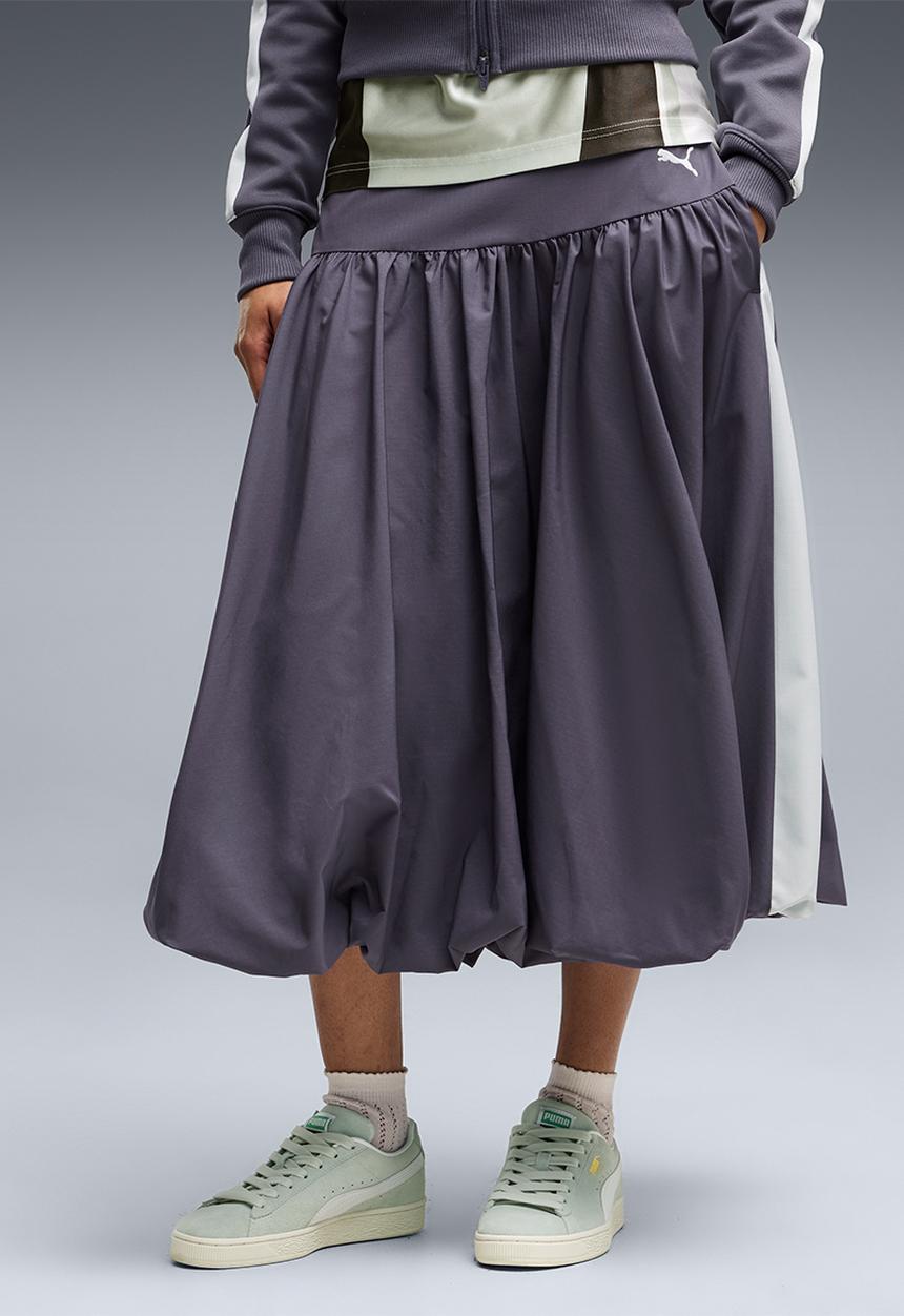 PUMA - T7 Balloon Woven Midi Skirt - Inky Depths-Créme De Mint