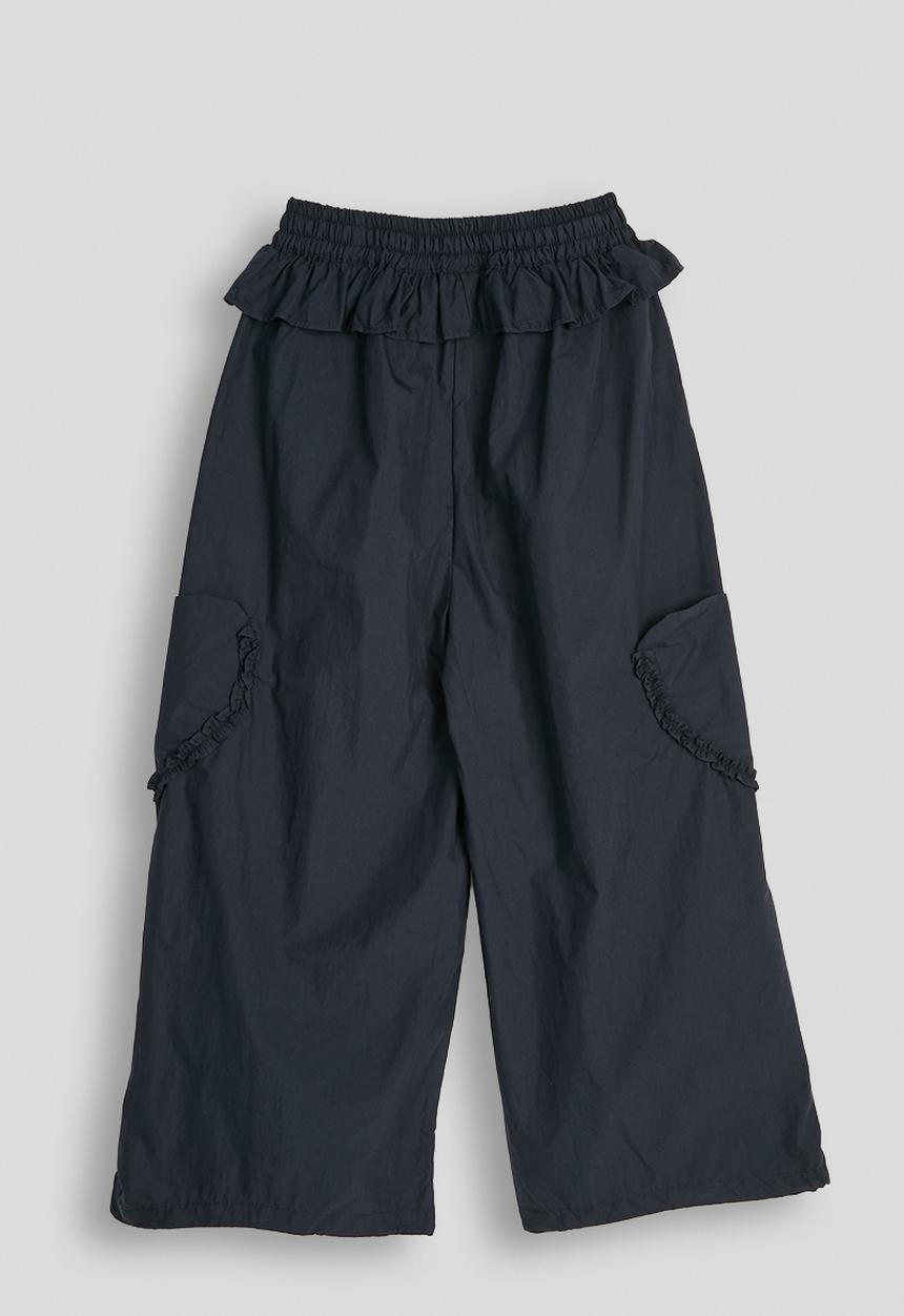 Pop Candy - Peplum frill cargo pants - dark navy