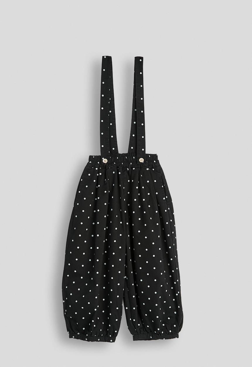 Pop Candy - Polk dot dungarees - black