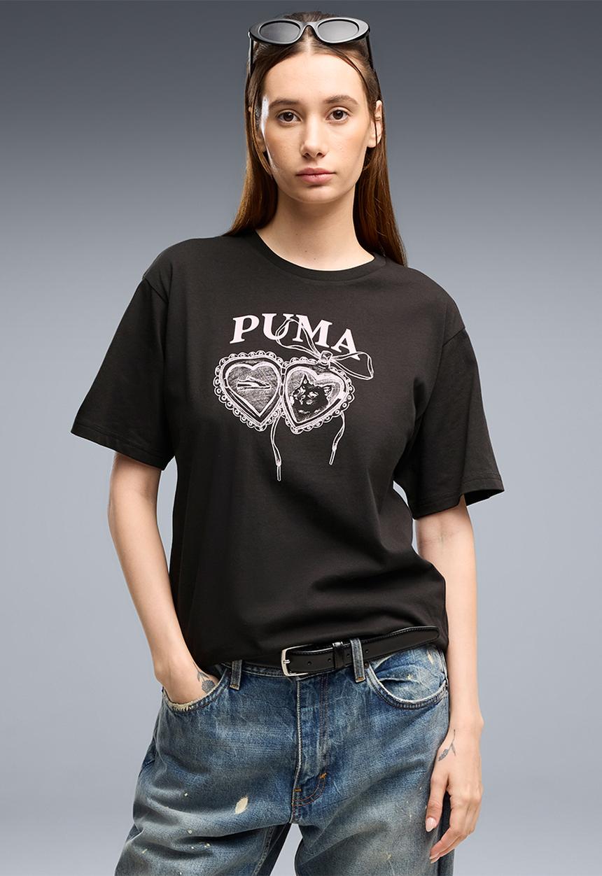 PUMA - Graphics Relaxed Charm Tee - Puma Black