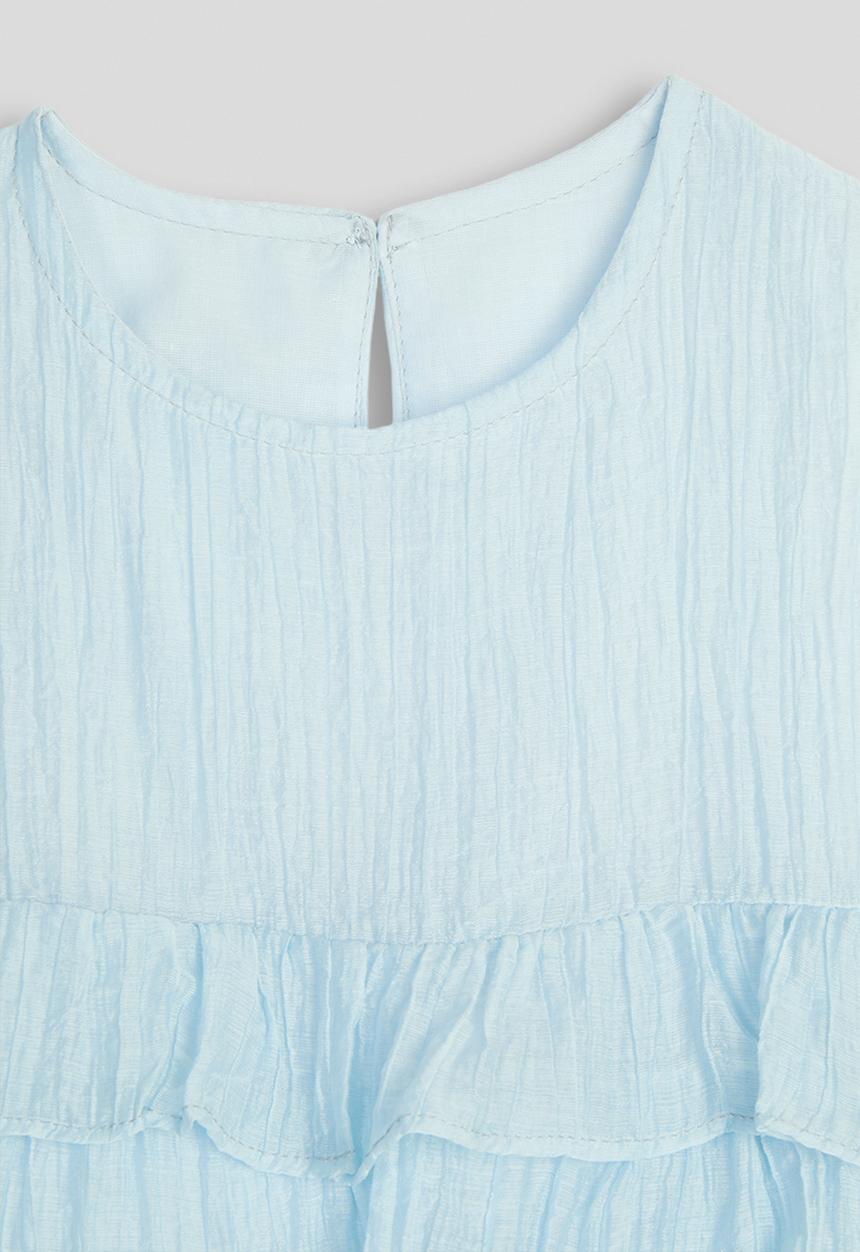 Pop Candy - Ruffle tier peplum top - pastel blue