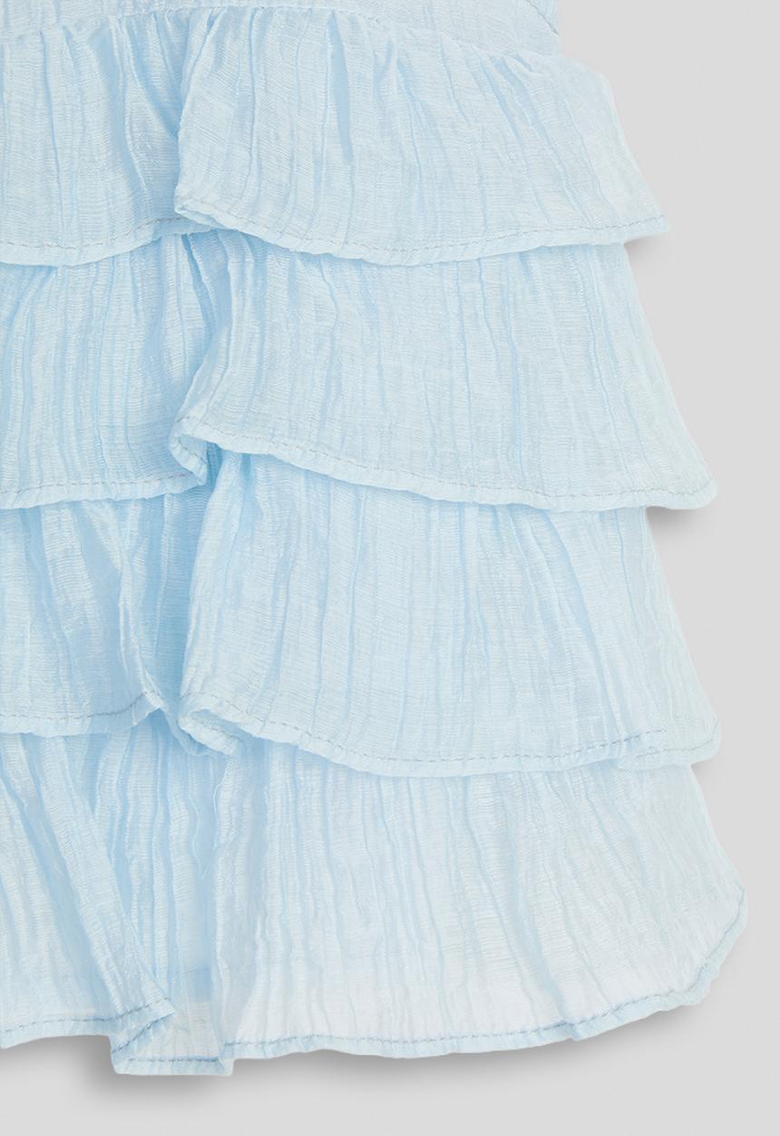 Pop Candy - Ruffle tier peplum top - pastel blue