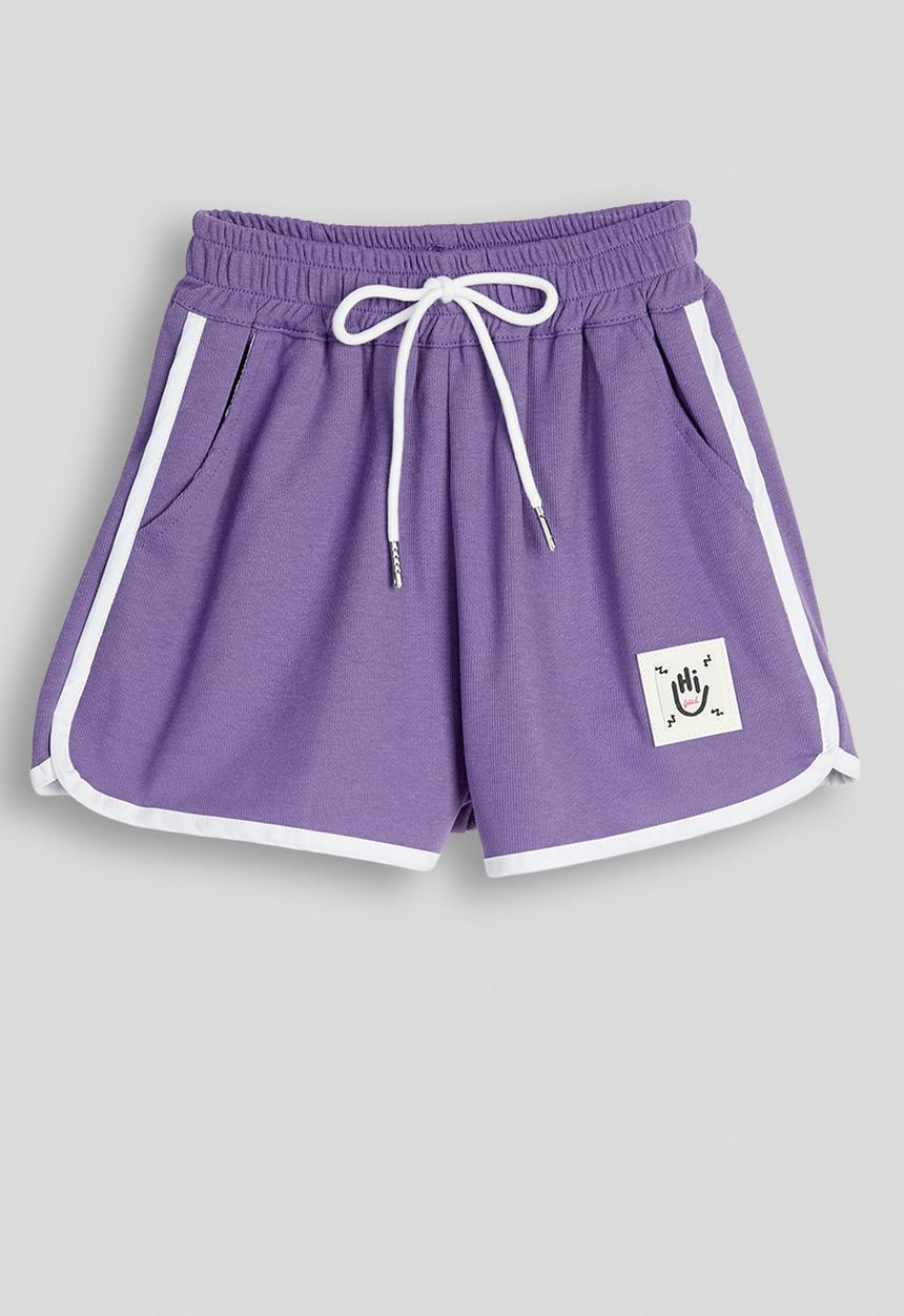 Pop Candy - Piped dolphin hem shorts - purple