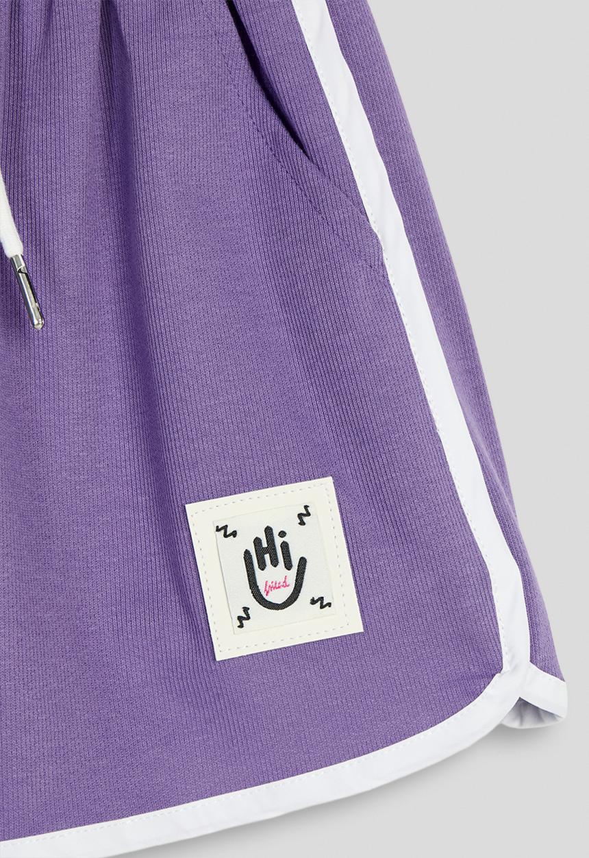 Pop Candy - Piped dolphin hem shorts - purple