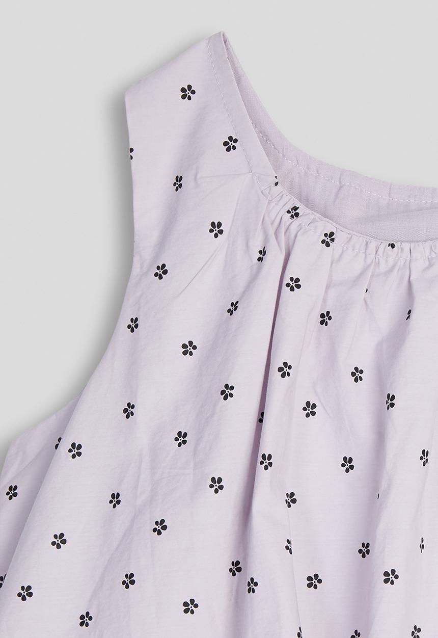 Pop Candy - Mini floral bubble hem top - light lilac
