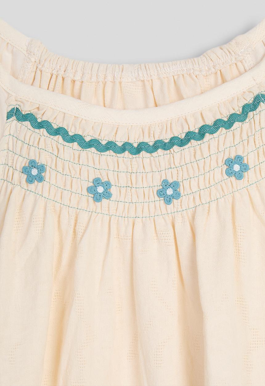 Pop Candy - Smocked babydoll dress - off white