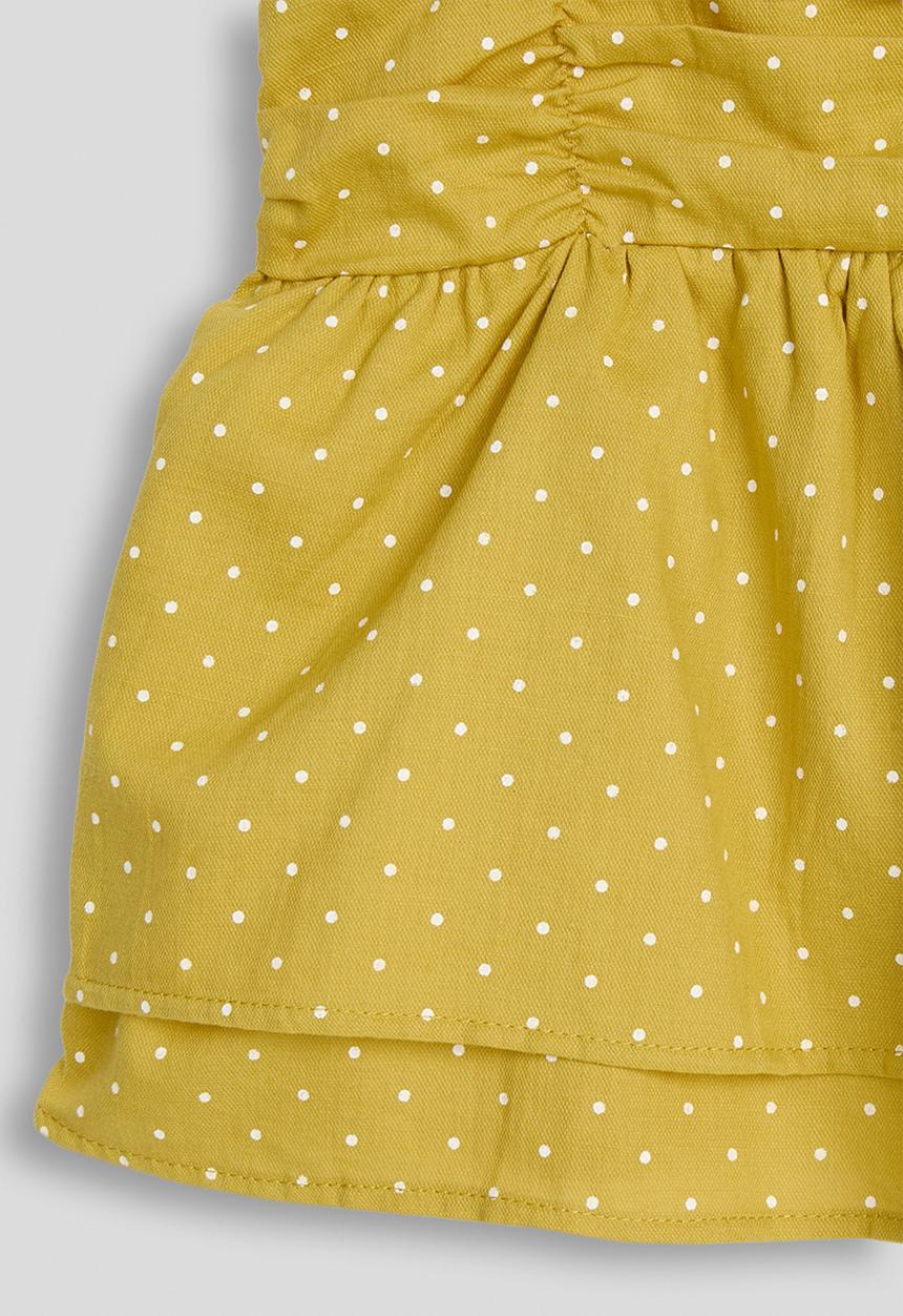 Pop Candy - Polka dot layered peplum cami - mustard