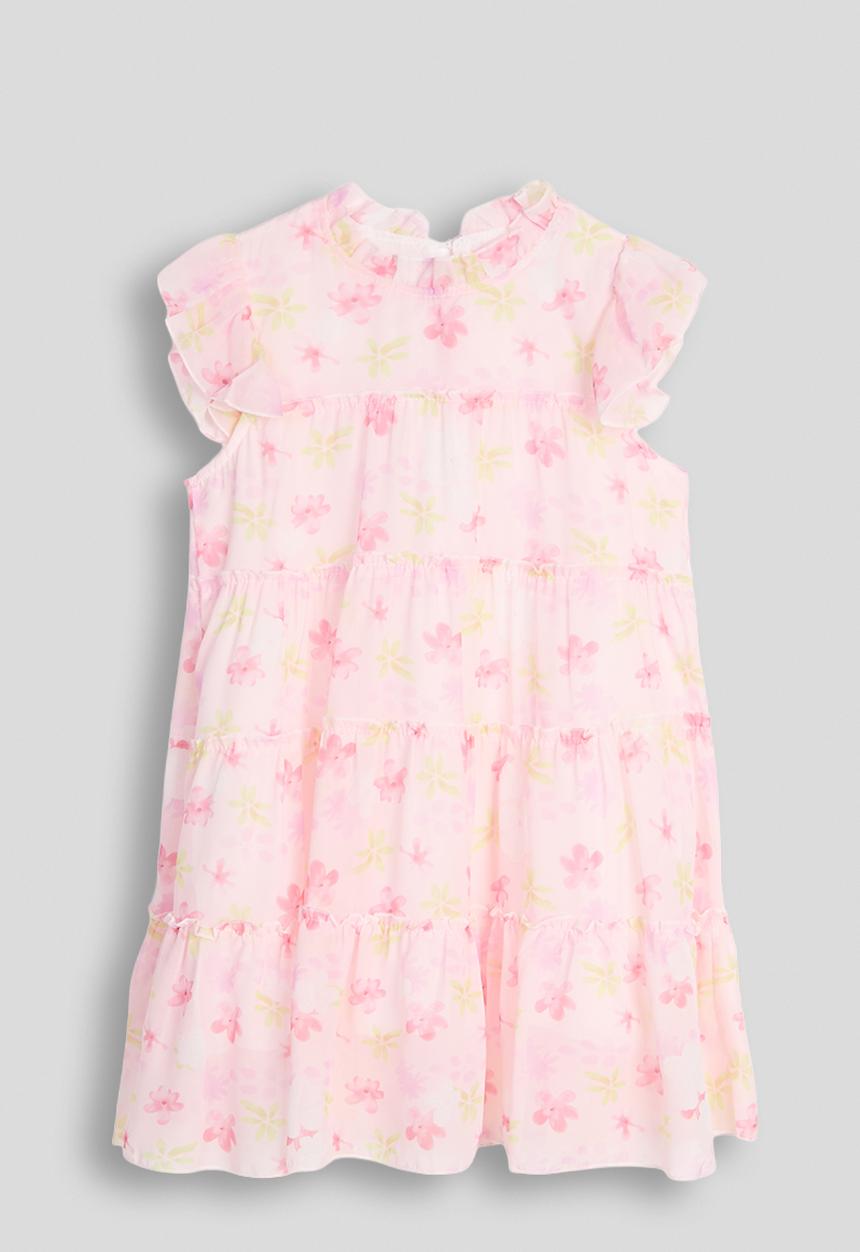 Pop Candy - Tiered fit & flared dress - pink/floral aop