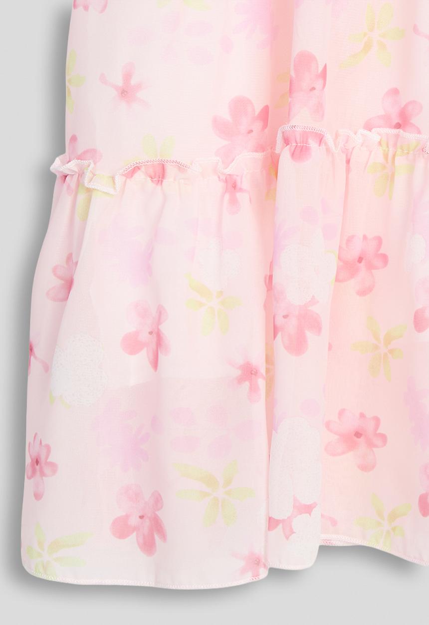 Pop Candy - Tiered fit & flared dress - pink/floral aop