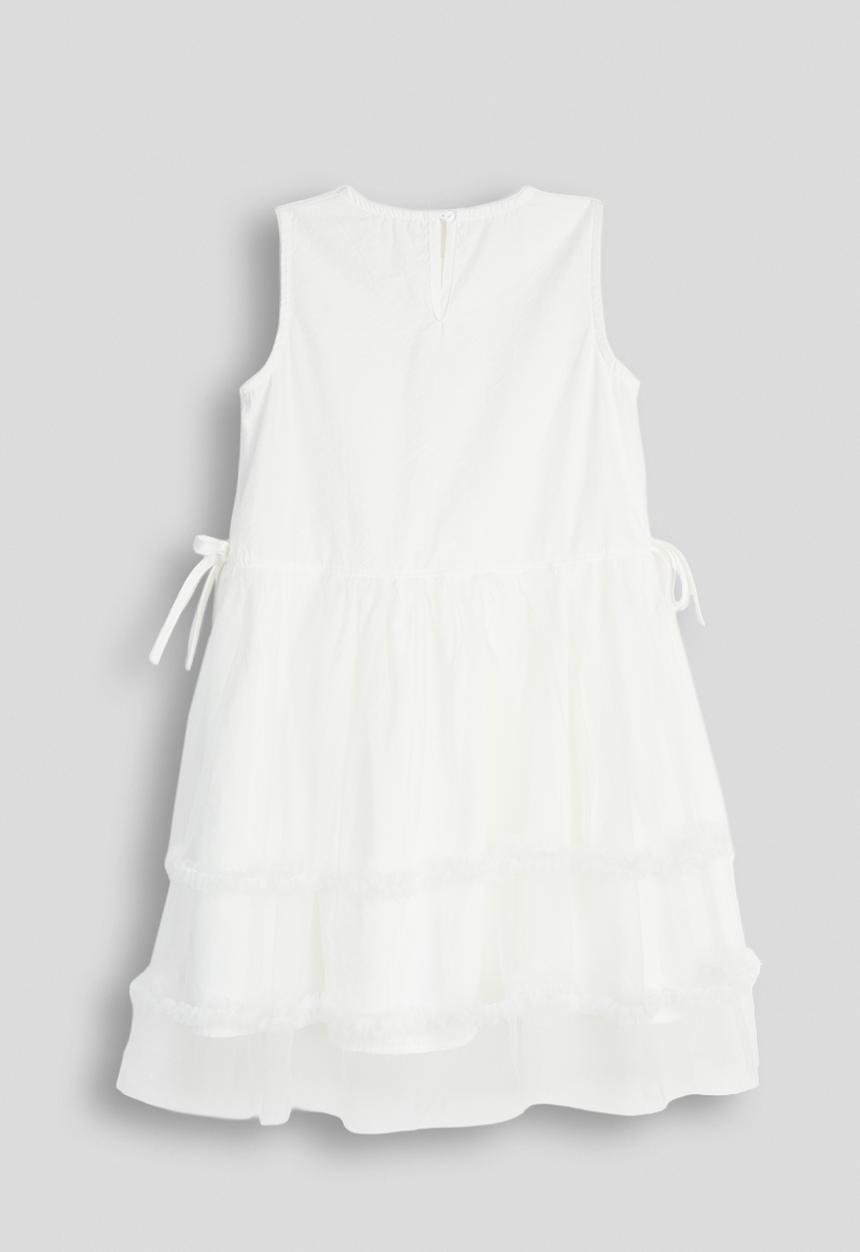 Pop Candy - Sheer skirt overlay dress - white