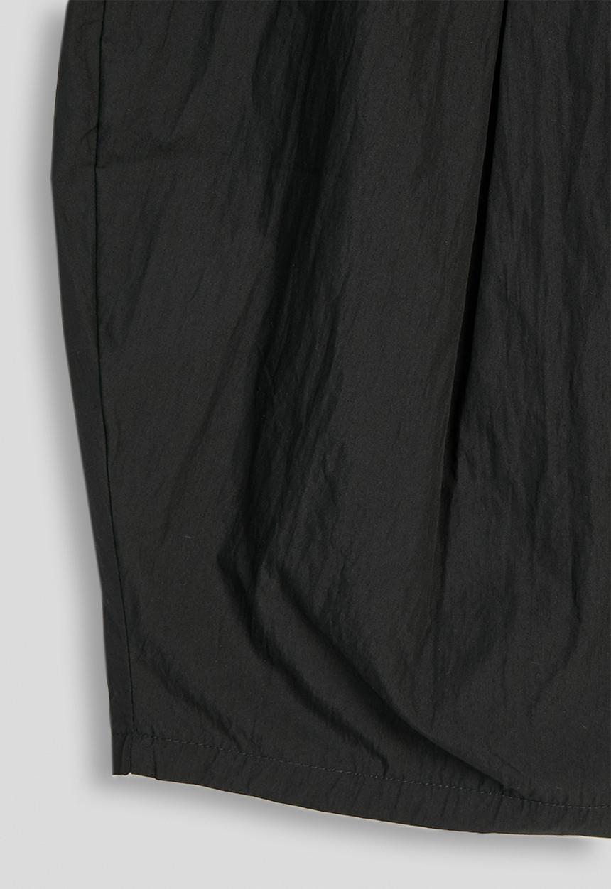 Pop Candy - Pleated barrel wide-leg trousers with waist ruffle - black