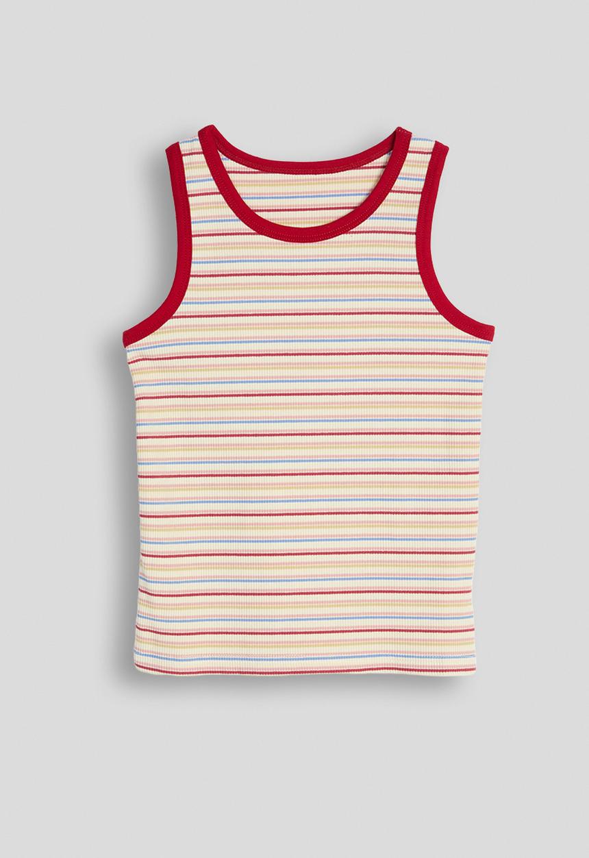 Pop Candy - Striped tank top - dark red & multi