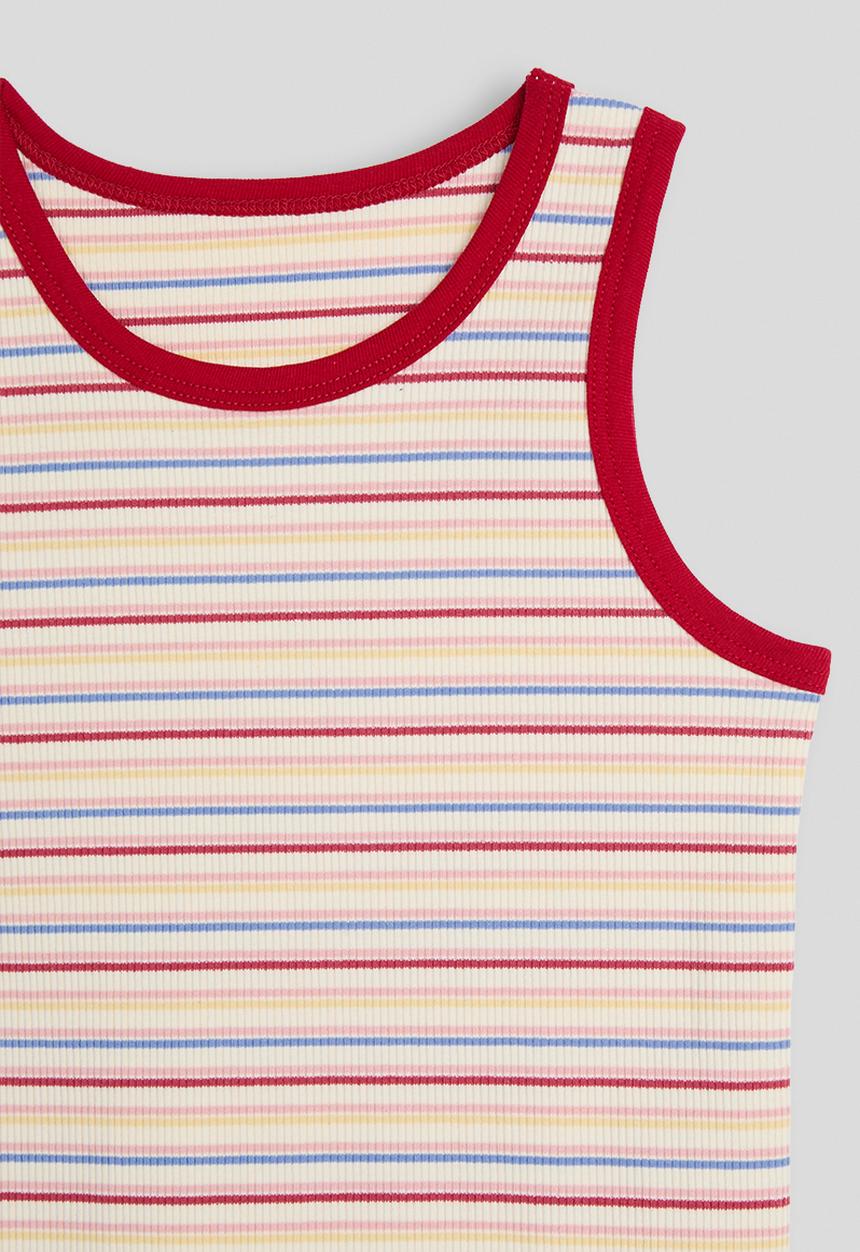 Pop Candy - Striped tank top - dark red & multi