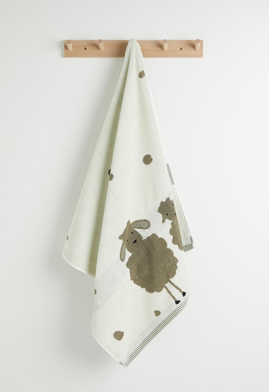 Pop Candy - Graphic printed bath towel - dark grey/light yellow