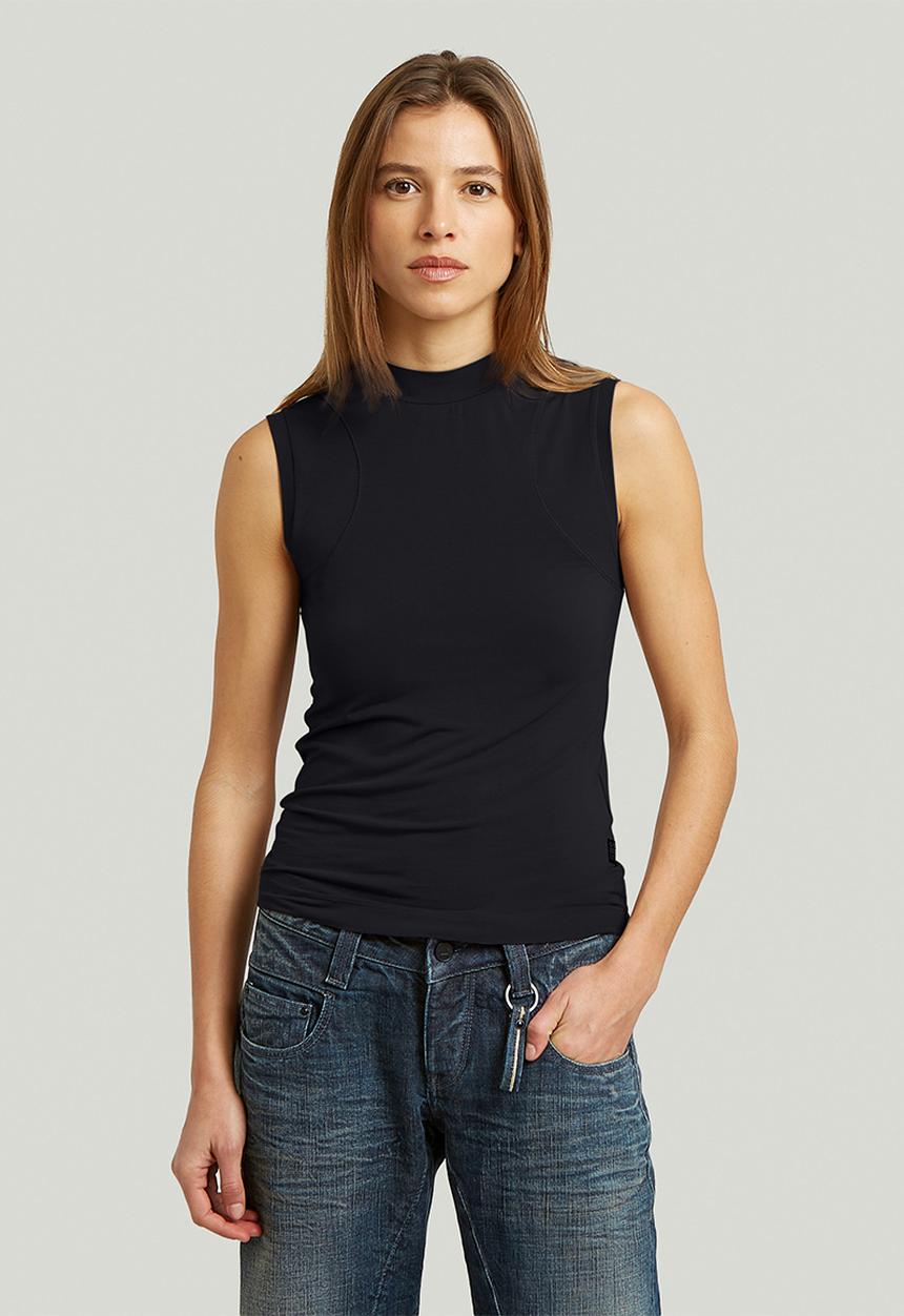 G-STAR - 2nd skin mock t s\l wmn - dk black