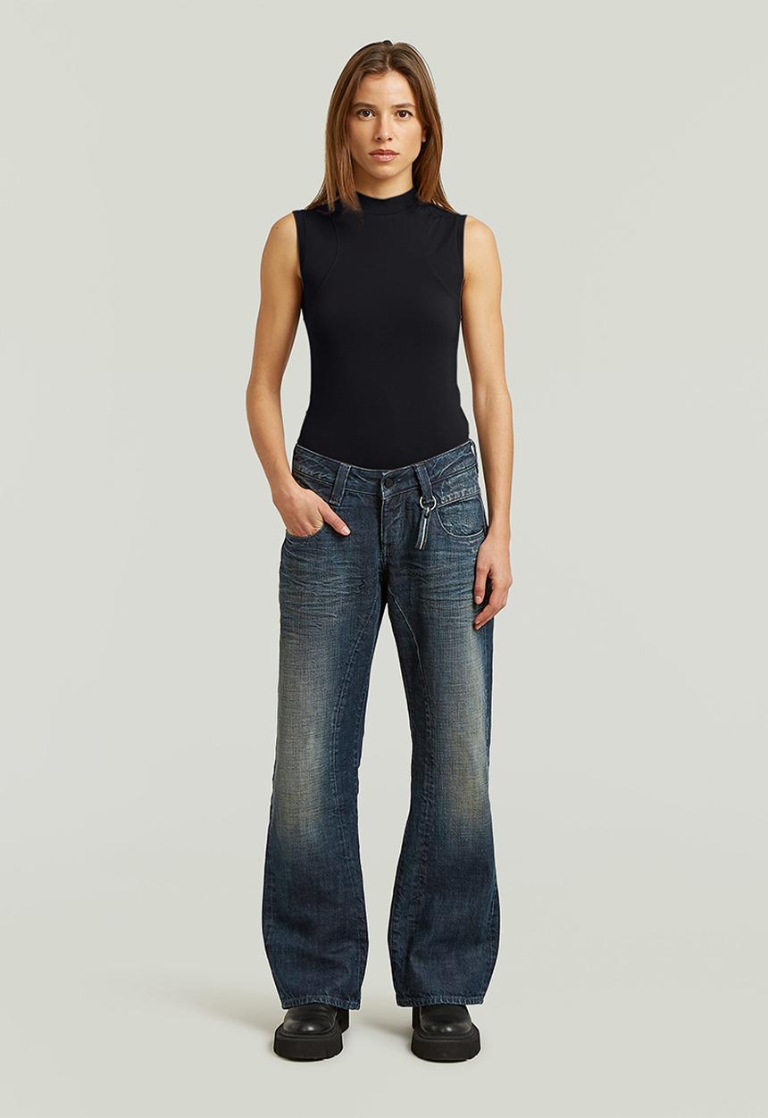 G-STAR - 2nd skin mock t s\l wmn - dk black