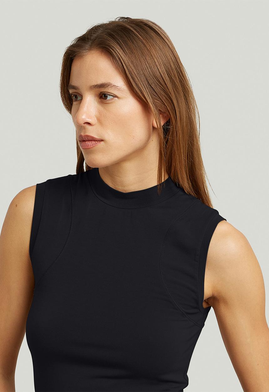 G-STAR - 2nd skin mock t s\l wmn - dk black
