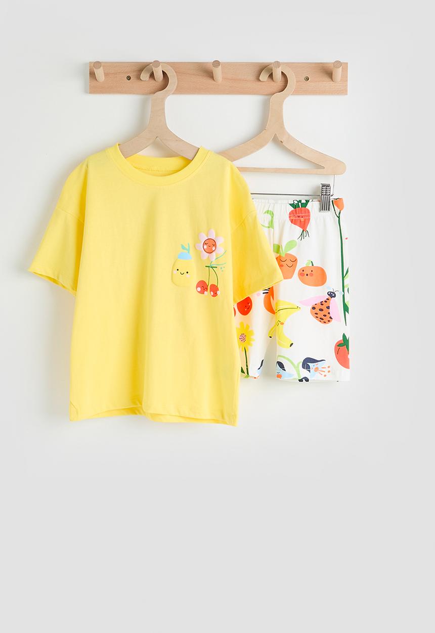 Pop Candy - Placement tee & veggie aop shorts - multi