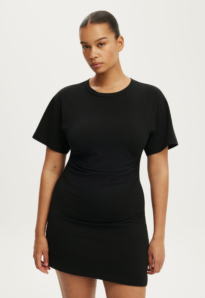 Cotton On - Boxy Tuck T-shirt Mini Dress - Black