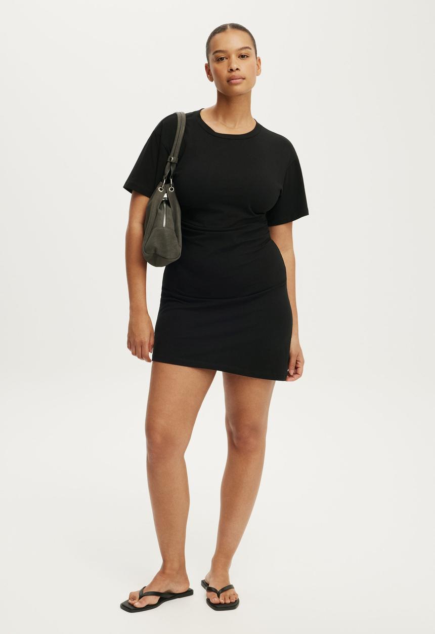 Cotton On - Boxy Tuck T-shirt Mini Dress - Black
