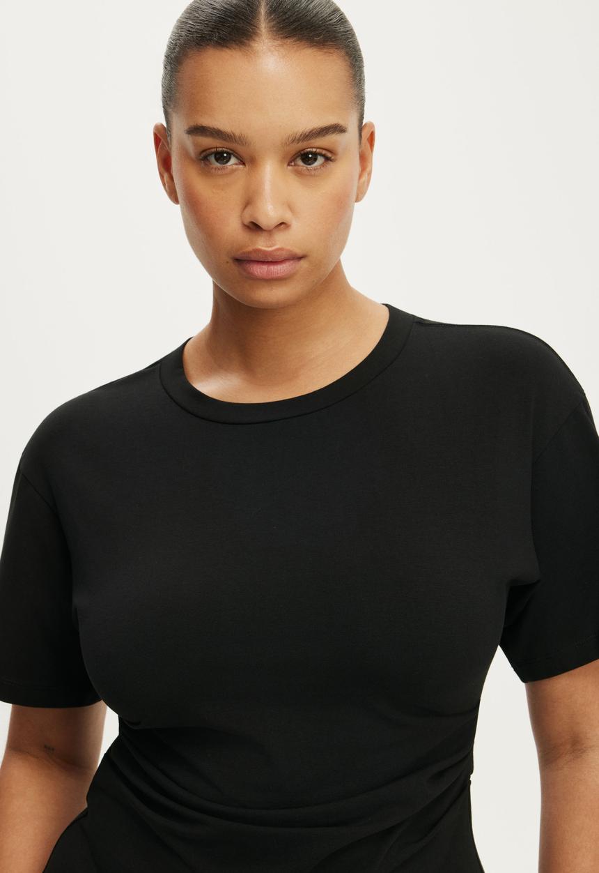 Cotton On - Boxy Tuck T-shirt Mini Dress - Black