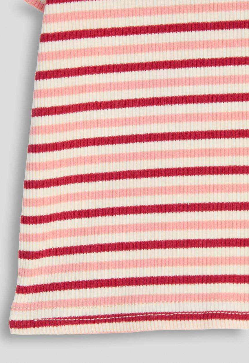Pop Candy - Striped ribbed tee - red/pink
