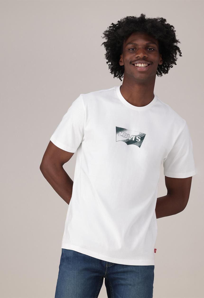 Levi’s® - GRAPHIC CREWNECK TEE ZA - CHROME BW 1 WHITE +