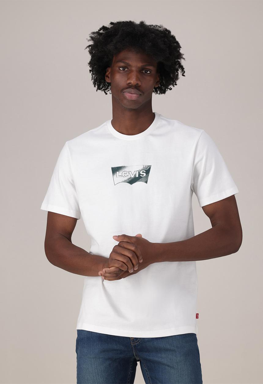Levi’s® - GRAPHIC CREWNECK TEE ZA - CHROME BW 1 WHITE +