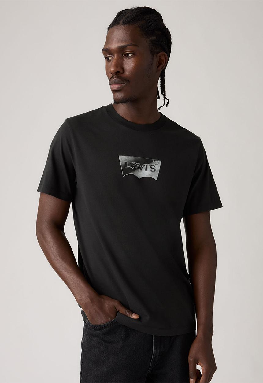 Levi’s® - GRAPHIC CREWNECK TEE ZA - CHROME BW JET BLACK